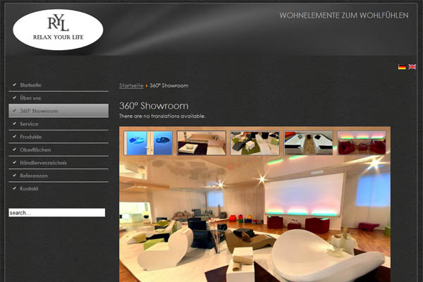 Coole Designerliegen - Webdesign für Relax Your Life